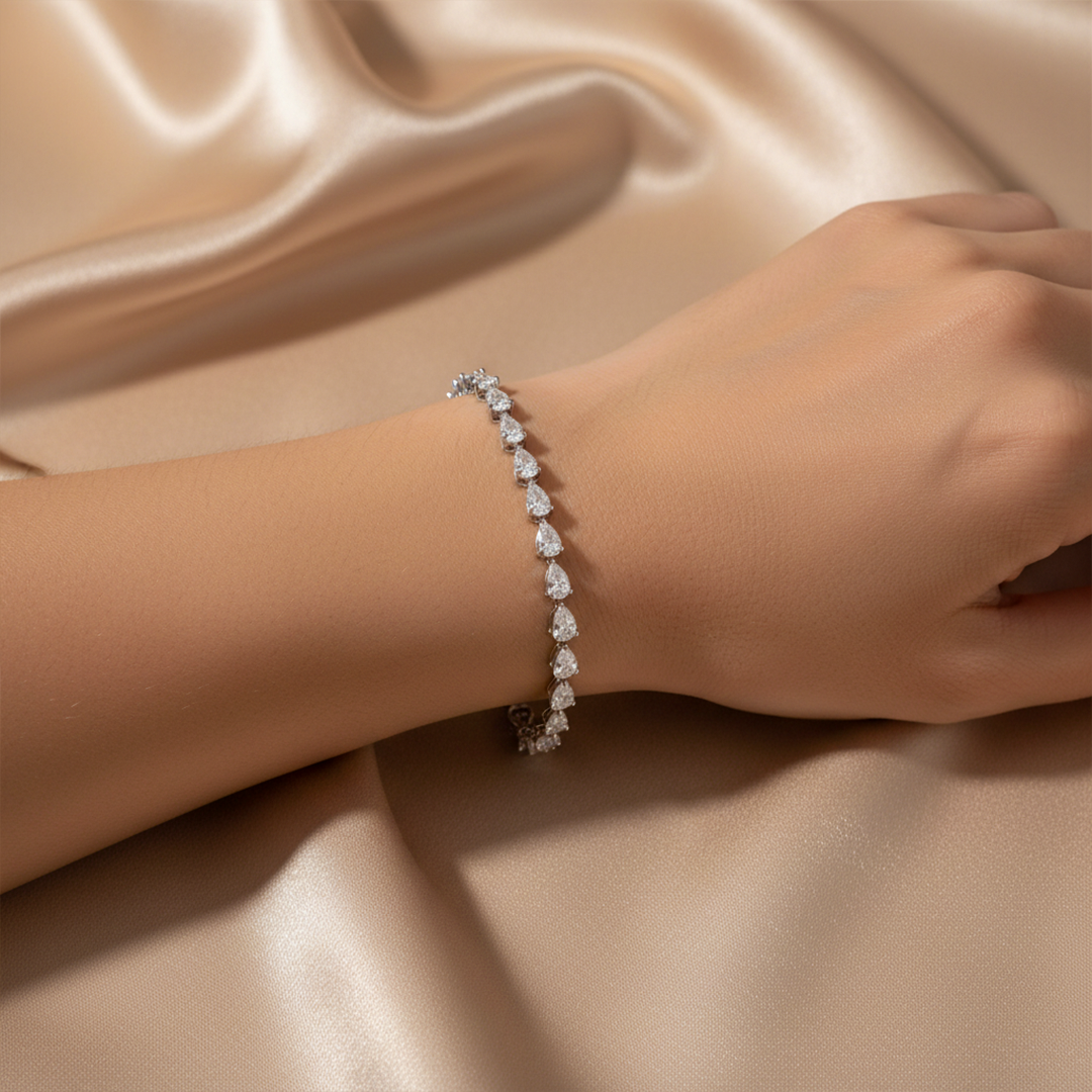 Radiant Pear Diamond Link Bracelet